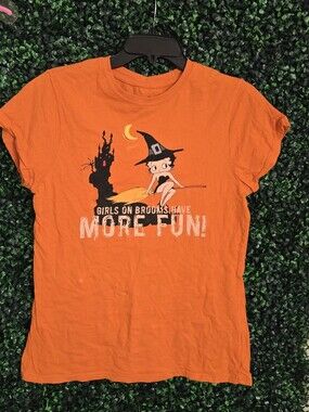 Halloween Betty Boop Girls on Brooms Witch Shirt Women’s XL Rare 2007
